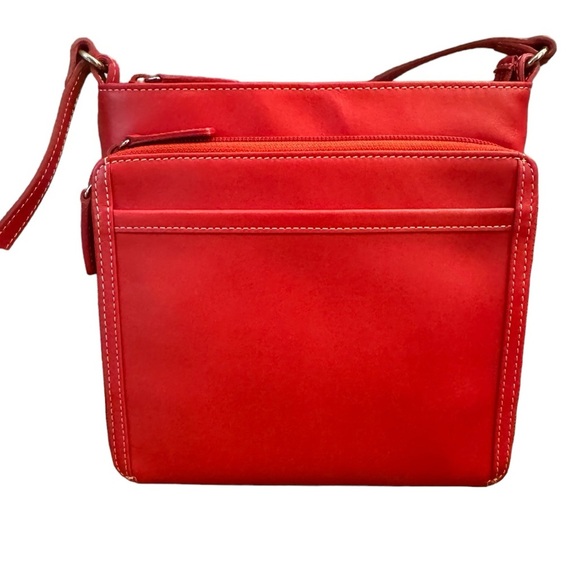 Levenger red leather crossbody - Picture 1 of 10